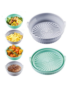 Forros de Silicona RllyGrt 20 cm Plegables para Freidora de Aire