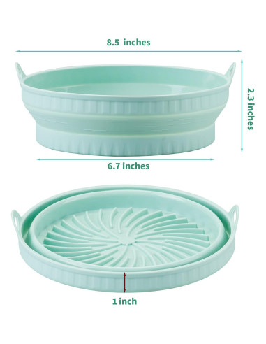 Forros de Silicona RllyGrt 20 cm Plegables para Freidora de Aire