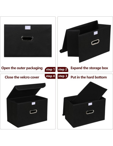 Cubo de Almacenamiento Plegable STOREONE 3 Pcs Negro 14.9L