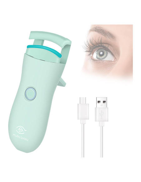 Rizador de Pestañas Eléctrico MLEN DIARY Verde Recargable USB Rizador de Pestañas Eléctrico MLEN DIARY Verde Recargable USB