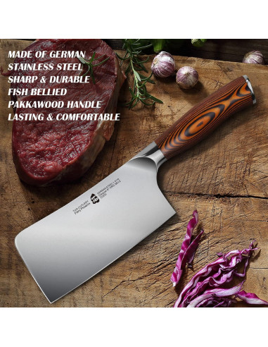 Cuchillo de Carnicero TUO 15.21 cm Acero Inoxidable Pakkawood