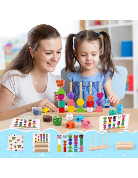 Juguete Montessori Vinlon Set de Animales para Apilar 22.5x5x17cm Juguete Montessori Vinlon Set de Animales para Apilar 22.5x5x17cm