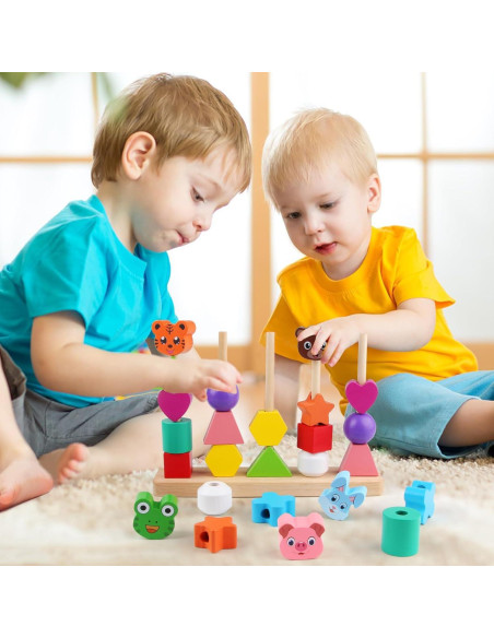 Juguete Montessori Vinlon Set de Animales para Apilar 22.5x5x17cm Juguete Montessori Vinlon Set de Animales para Apilar 22.5x5x17cm