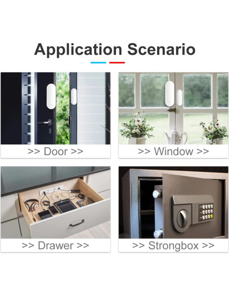 Sensor de Puerta y Ventana WiFi Gaoducash Inalámbrico con Alertas Sensor de Puerta y Ventana WiFi Gaoducash Inalámbrico con Alertas