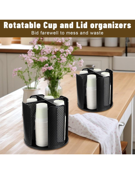 Dispensador de Tazas de Papel Rotatorio Ubamdom Negro 23.5x22x21.9cm Dispensador de Tazas de Papel Rotatorio Ubamdom Negro 23.5x22x21.9cm