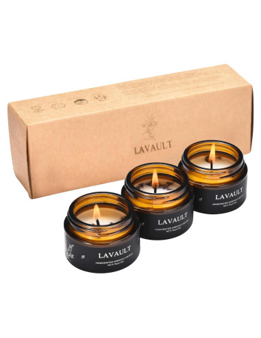Set de 3 Velas Aromáticas Lavault - Aroma Roble Real - Cera Sostenible