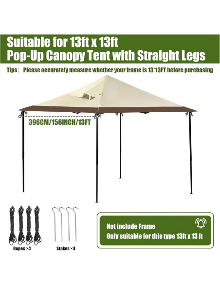 Cubierta Superior Impermeable BALAPET 13x13 FT para Carpa Cubierta Superior Impermeable BALAPET 13x13 FT para Carpa