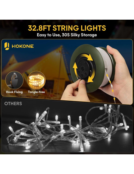 Luces de Camping en Cadena HOKONE 10m 22 Modos Impermeables Luces de Camping en Cadena HOKONE 10m 22 Modos Impermeables