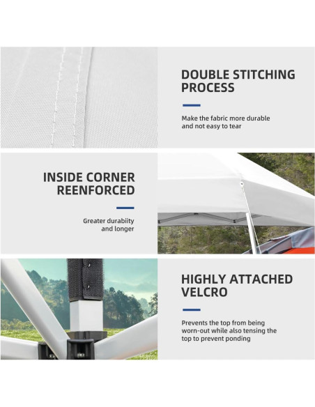 Carpa de Canopy Portátil SAILARY 3.05x3.05m Blanca Impermeable Carpa de Canopy Portátil SAILARY 3.05x3.05m Blanca Impermeable