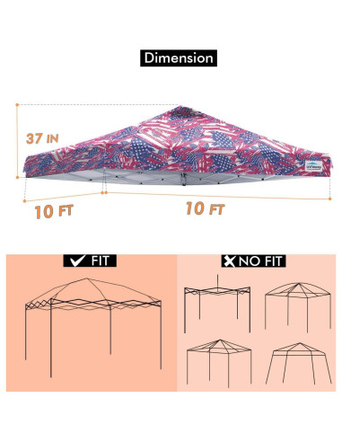 Cubierta Superior Ontheway 3.05x3.05m Carpa Plegable Ventilada