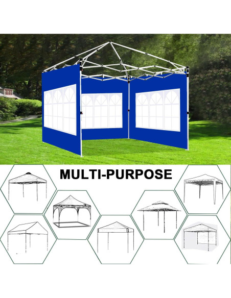 Pared Lateral JANCANOPY para Toldo 10x10 Pies - Paquete de 3 Azul Pared Lateral JANCANOPY para Toldo 10x10 Pies - Paquete de 3 Azul