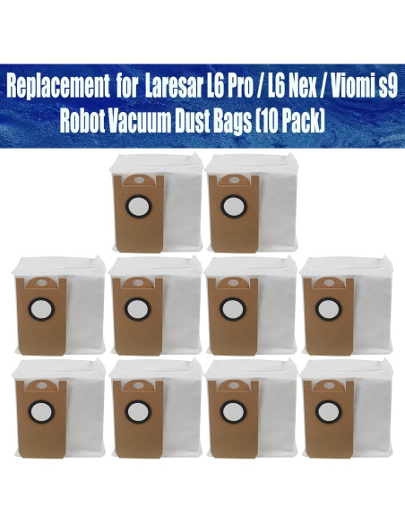 Bolsas de Polvo de Reemplazo FZCSZJFR para Laresar L6 Pro y Viomi S9 - 10 Paquetes Bolsas de Polvo de Reemplazo FZCSZJFR para Laresar L6 Pro y Viomi S9 - 10 Paquetes