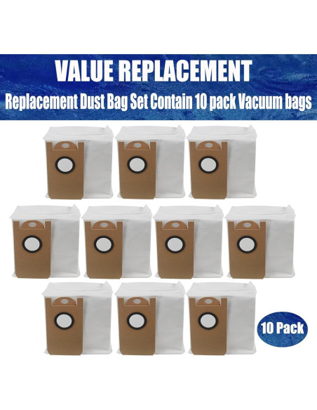 Bolsas de Polvo de Reemplazo FZCSZJFR para Laresar L6 Pro y Viomi S9 - 10 Paquetes Bolsas de Polvo de Reemplazo FZCSZJFR para Laresar L6 Pro y Viomi S9 - 10 Paquetes