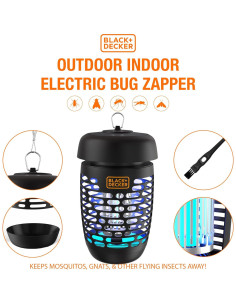 Lámpara eléctrica BLACK+DECKER para insectos 58 m con bandeja 2