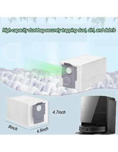 Accesorios para Aspiradora Robot Frexusuent Saros 10R - 1 Cepillo Principal, 6 Bolsas de Polvo, 4 Cepillos Laterales