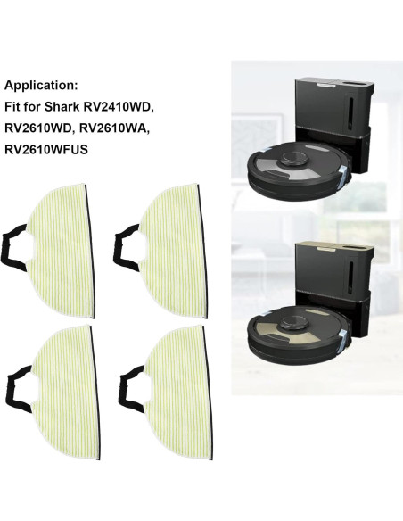 Almohadillas de Reemplazo para Mopas de Vacío TOPINCN 4 Pcs Microfibra Almohadillas de Reemplazo para Mopas de Vacío TOPINCN 4 Pcs Microfibra