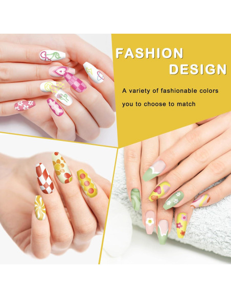 Placas de Uñas Whaline 6 Pcs Estampado Preppy Flores Corazones Placas de Uñas Whaline 6 Pcs Estampado Preppy Flores Corazones