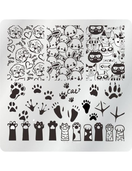 Set de Estampado de Uñas VNC 12 Placas 6x6cm + Estampador Set de Estampado de Uñas VNC 12 Placas 6x6cm + Estampador