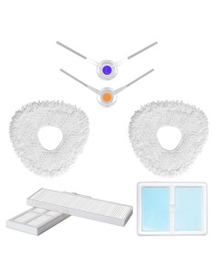 Kit de Repuesto DrAer para Aspiradora Robot Narwal Freo - 2 Filtros HEPA, 2 Cepillos, 2 Paños Microfibra, 60 Hojas Detergente