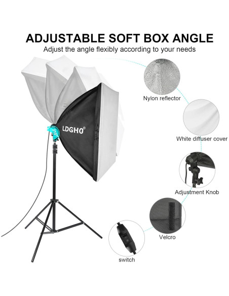 Kit de Iluminación Fotográfica LDGHO con Fondos y Soportes 2.59x3.05m Kit de Iluminación Fotográfica LDGHO con Fondos y Soportes 2.59x3.05m