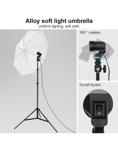 Kit de Iluminación Fotográfica LDGHO con Fondos y Soportes 2.59x3.05m