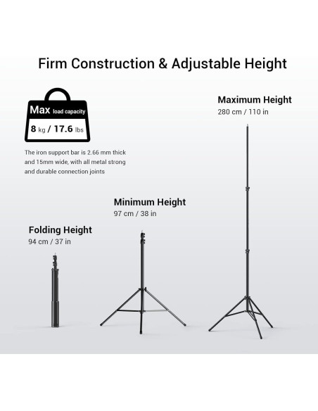 Soporte de Luz Fotográfica SmallRig RA-S280 280cm 8kg Soporte de Luz Fotográfica SmallRig RA-S280 280cm 8kg