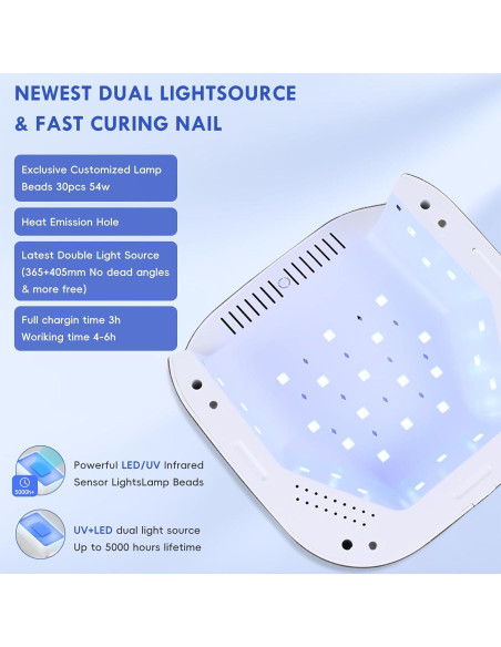 Lámpara de Uñas LED UV Okasiuv Inalámbrica con Guantes UV Lámpara de Uñas LED UV Okasiuv Inalámbrica con Guantes UV