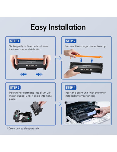 Cartucho de tóner Forzik TN760 compatible Brother 3000 páginas