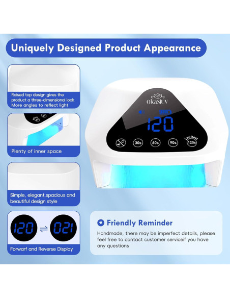 Lámpara de Uñas LED UV Okasiuv Inalámbrica con Guantes UV Lámpara de Uñas LED UV Okasiuv Inalámbrica con Guantes UV