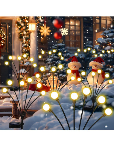 Luces de Jardín Solares ZFNN, Paquete de 4, 24 LEDs, Blanco Cálido