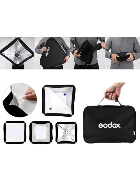Softbox Plegable GODOX 60x60cm con Rejilla y Soporte S-Type Softbox Plegable GODOX 60x60cm con Rejilla y Soporte S-Type