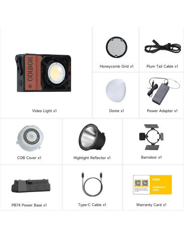 Kit de Luz LED Bi-Color Colbor W100R RGB 100W con Batería