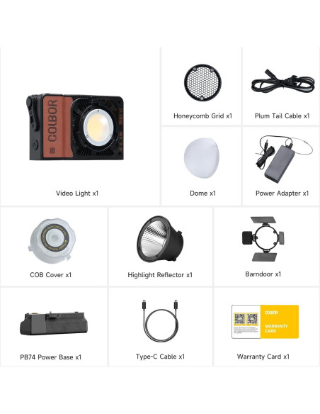 Kit de Luz LED Bi-Color Colbor W100R RGB 100W con Batería Kit de Luz LED Bi-Color Colbor W100R RGB 100W con Batería