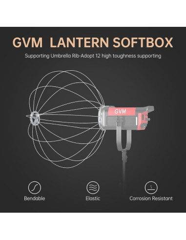 Softbox de Linterna GVM 66cm Compatible con Montaje Bowens