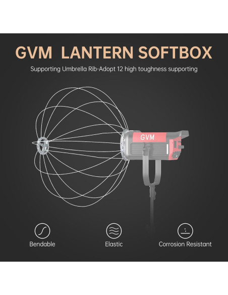 Softbox de Linterna GVM 66cm Compatible con Montaje Bowens Softbox de Linterna GVM 66cm Compatible con Montaje Bowens