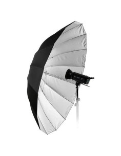 Paraguas Parabólico Reflectante Fotodiox 72" Negro y Plateado