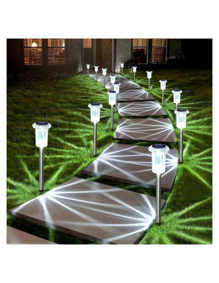 Luces Solares DenicMic LED 6000K Impermeables 10 Paquete Luces Solares DenicMic LED 6000K Impermeables 10 Paquete