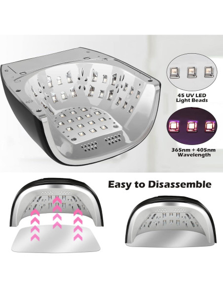 Lámpara de Uñas UV LED Linssy 90W Recargable Inalámbrica Lámpara de Uñas UV LED Linssy 90W Recargable Inalámbrica