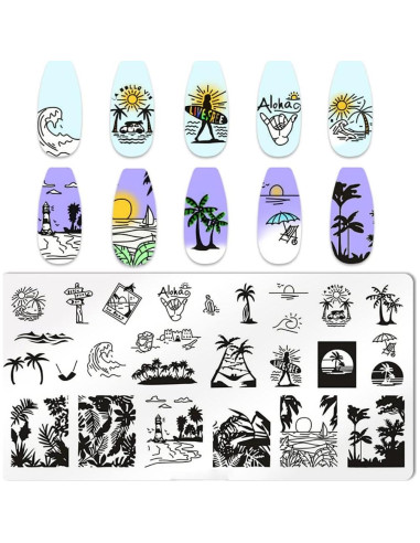 Kit de Estampado de Uñas XingRong 6 Placas Acero Inoxidable