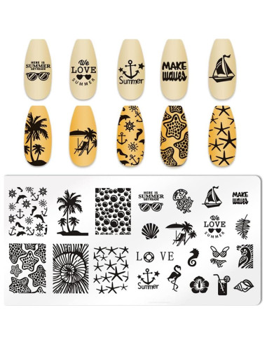 Kit de Estampado de Uñas XingRong 6 Placas Acero Inoxidable