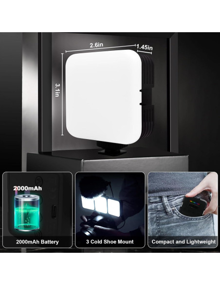 Luz de Video RGB GreatLPT AL600ASAPC 2500-8500K 2000mAh Luz de Video RGB GreatLPT AL600ASAPC 2500-8500K 2000mAh
