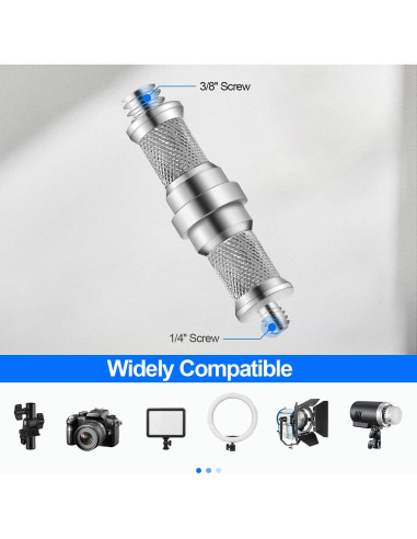 Adaptador Tornillo Macho 1/4 a 3/8 Metal EarZoom - 2 Piezas