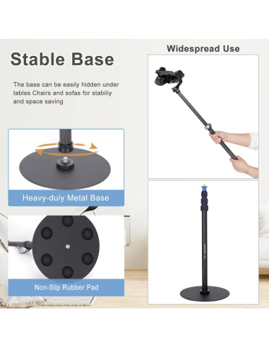 Soporte de trípode Koolehaoda ST-2070 de fibra de carbono 40.6-71.1 cm