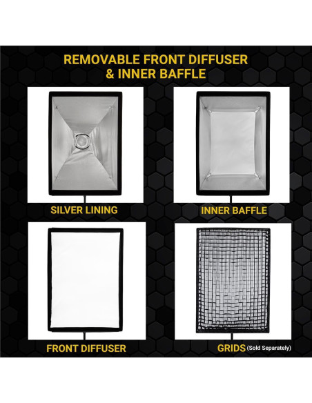 Softbox Glow ParaSnap Rectángulo 60x86 cm con Difusores Softbox Glow ParaSnap Rectángulo 60x86 cm con Difusores