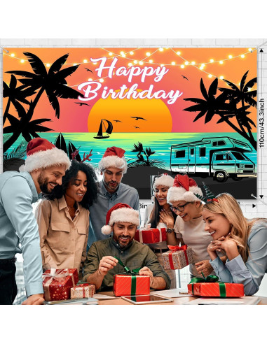 Fondo fotográfico Playa Tropical 7x5ft MERCHR - Decoración Fiesta