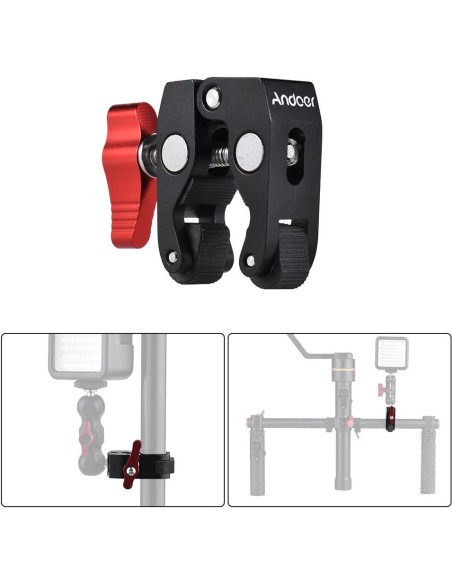 Pinza Super Andoer 1/4 y 3/8 para Accesorios de Cámara Pinza Super Andoer 1/4 y 3/8 para Accesorios de Cámara