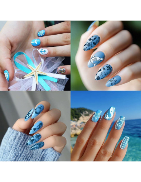 Plantillas de Uñas Oceánicas PH PandaHall - 5 Piezas Plantillas de Uñas Oceánicas PH PandaHall - 5 Piezas