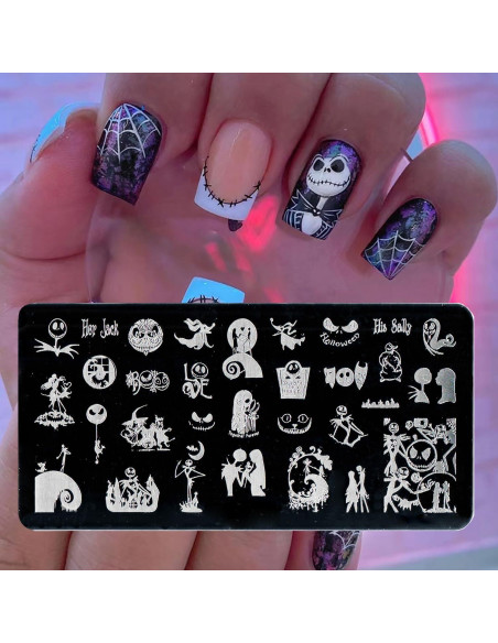 Placa de Estampado de Uñas Halloween MABKJLF 12x6 cm Placa de Estampado de Uñas Halloween MABKJLF 12x6 cm