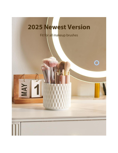 Soporte Giratorio para Brochas de Maquillaje DooGooCoo 5 Compartimentos