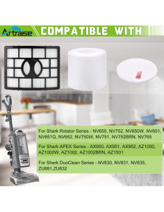 Reemplazo Filtros HEPA y Espuma Shark Rotator Artraise 2